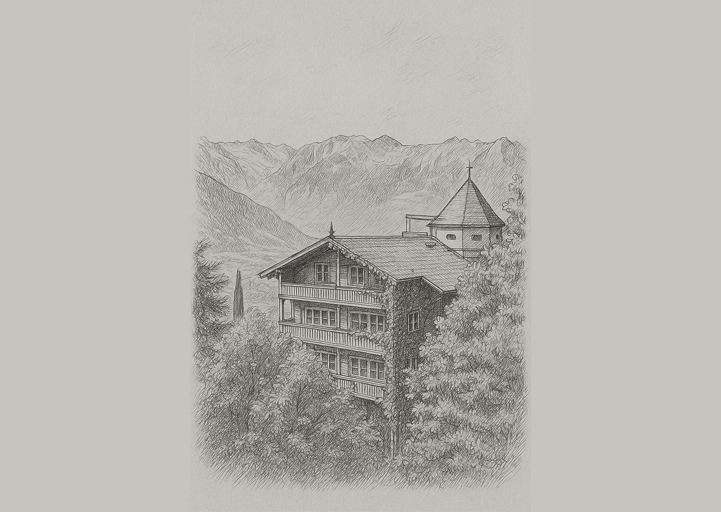 Castel Fragsburg vintage sketch
